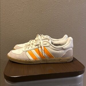 Adidas Women’s Sneakers - White and Orange Stripes
